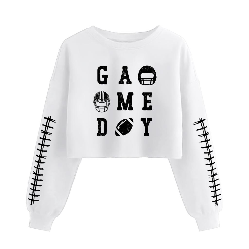 Женская мода Ретро Принт Комедия Открывающий живот С длинным рукавом Пуловер Толстовка