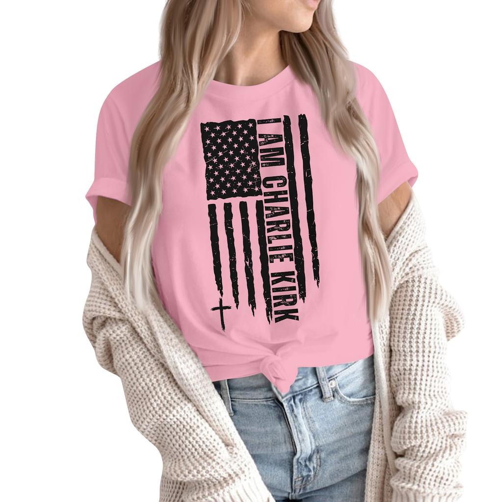 Женские модные повседневные пуловеры с короткими рукавами и круглым вырезом с принтом