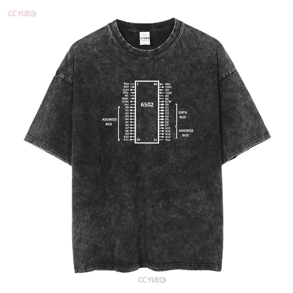 MOS 6502 CPU computer electronics classic style T Shirt long or short sleeves vintage Washed fashion Top For Everyday Wear