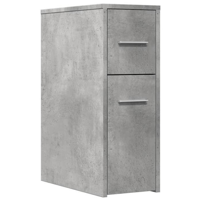 VidaXL Armoire de salle de bain étroite avec roulettes gris béton, armoire de salle de bain haute, rangement de salle de 855280