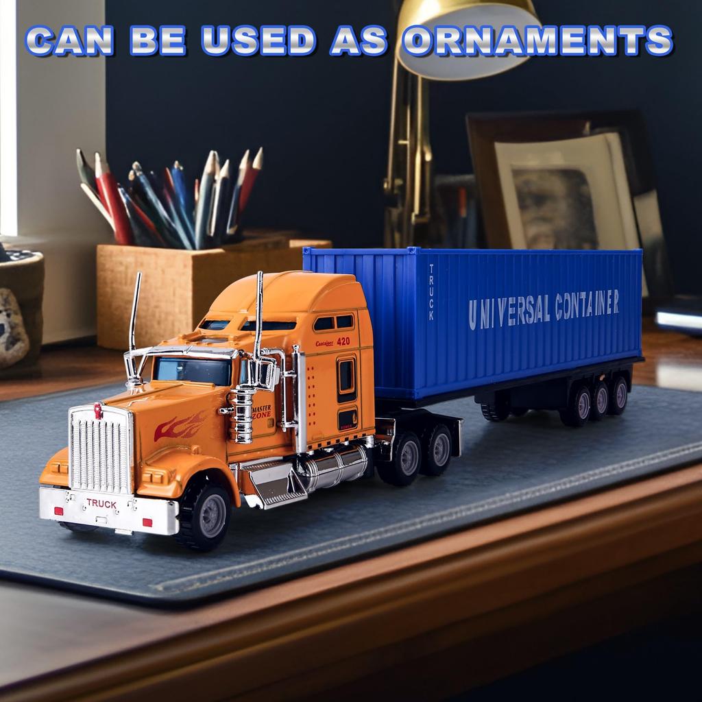 AIUAZA 165 Truck Model, Disassembly Cargo Container Model, Kids Truck Toy Model, Alloy Truck, Semi Truck, Boys Trailer Toy