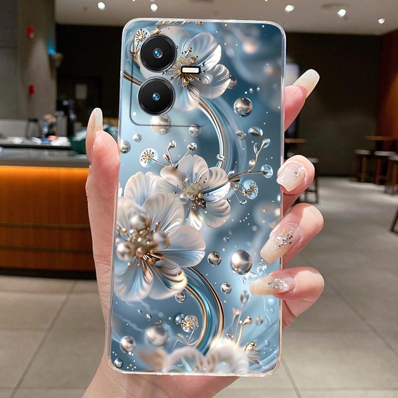 Case For Vivo Y22 2022 Y22S Y22T Y35 Phone Case 2025 New Design Clear Luxury Fashion Butterfly Flowers Soft TPU Silicone Cover