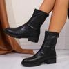 Зимние новые женские ботинки с молнией сзади, фирменный дизайн, толстая подошва, ботильоны 2024 года, модные новые британские ботинки для мотоциклистов в британском стиле, Botas De Mujer