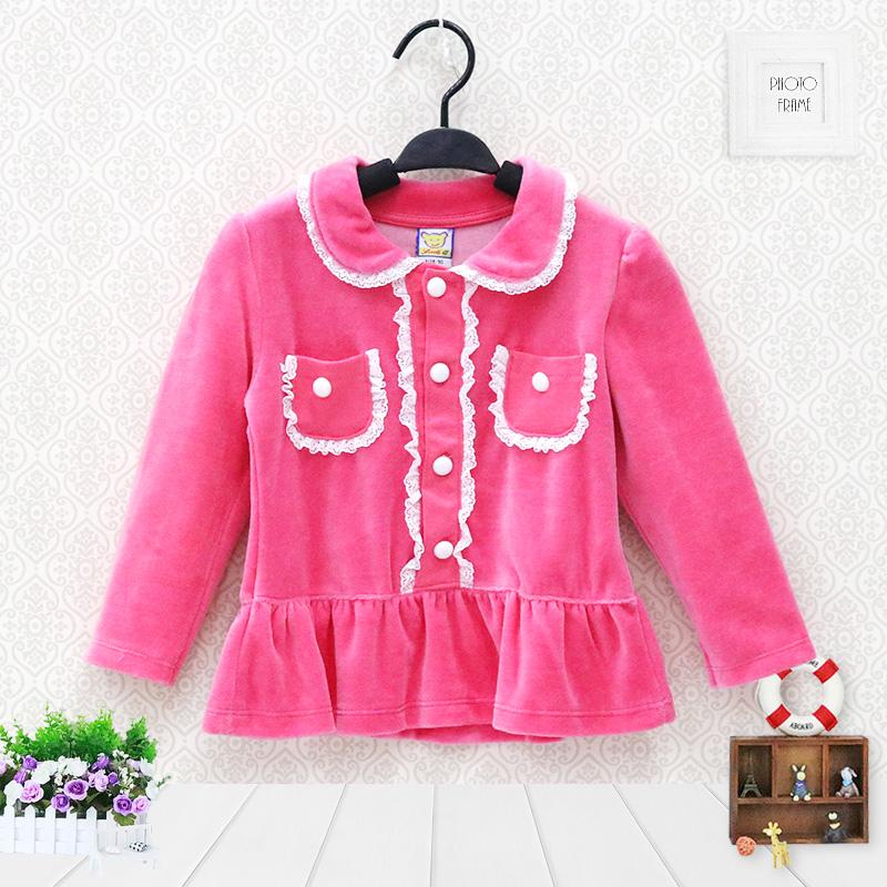 Одежда для новорожденных девочек, платье, бархатный зимний весенний топ с длинными рукавами, кружевной ковбойский комплект с пуговицами, детская одежда, одежда принцессы