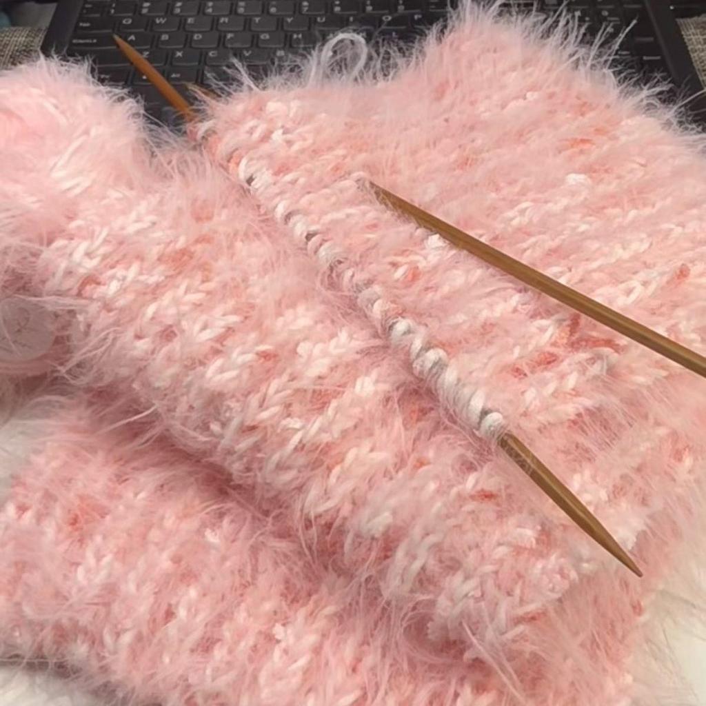 Набор мохеровой пряжи с радужным градиентом - средней толщины, идеально подходит для ручного вязания шарфов