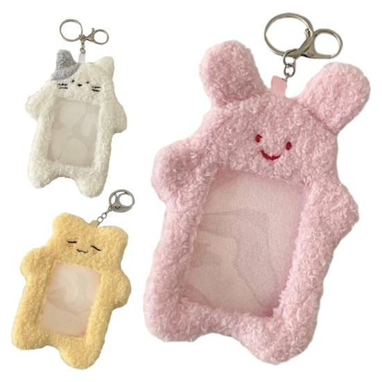 Плюшевый держатель для карт с мультяшным котом, стильный рюкзак, очаровательный брелок, декоративная крышка для карт, студенческий подарок, аксессуары