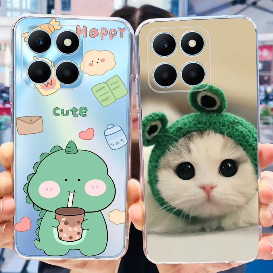 For Honor X6a Phone Case HonorX6a X 6A 4G WDY-LX1 Cute Butterfly Flower Painted Soft Silicone TPU Back Cover Bumper
