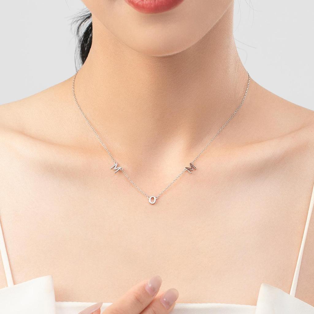 ODIAN классический дизайн, стерлинговое серебро 925 пробы, подвеска в виде буквы «мама», ожерелье для женщин, мама, день рождения, Рождество, сладкий подарок