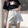 Classic and Minimalist Fashion Versatile Summer Black Female Loose High-waisted A Word Thin Outside Wearing Wide-legged Denim Shorts Individuality