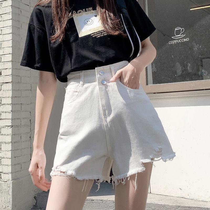 Classic and Minimalist Fashion Versatile Summer Black Female Loose High-waisted A Word Thin Outside Wearing Wide-legged Denim Shorts Individuality