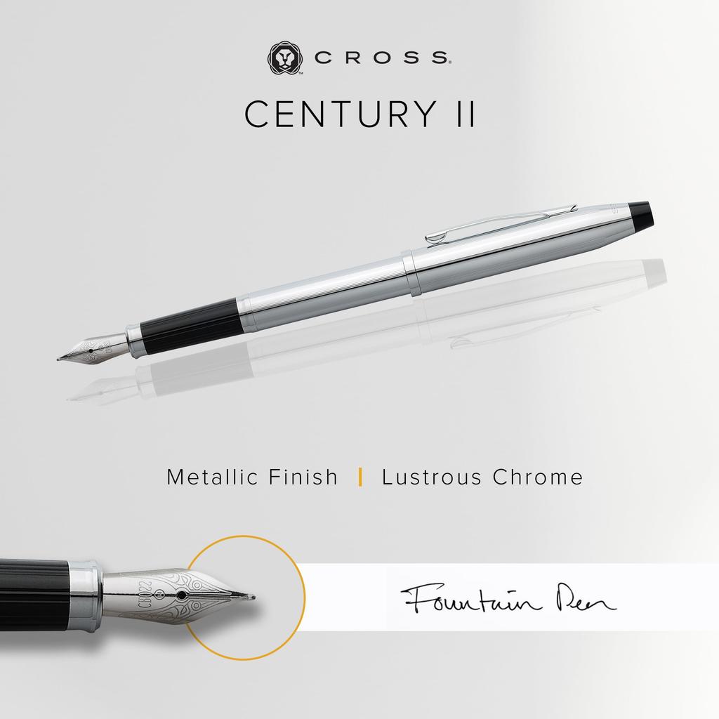 Cross Fountain Pen M Medium Point Century Chrome Genuine Imported Product 3509-M