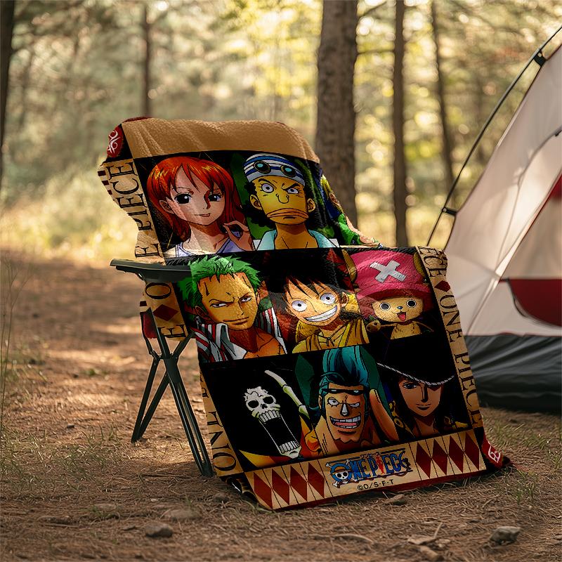One Piece Theme Printed Blanket - Perfect for Couch, Bed, Travel & Outdoor Use | Machine Washable, Cozy & Durable.