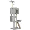 160 cm Cat Tree Condo with Sisal Scratching Posts, Multiple Levels, Caves, Hammock, and Ladder