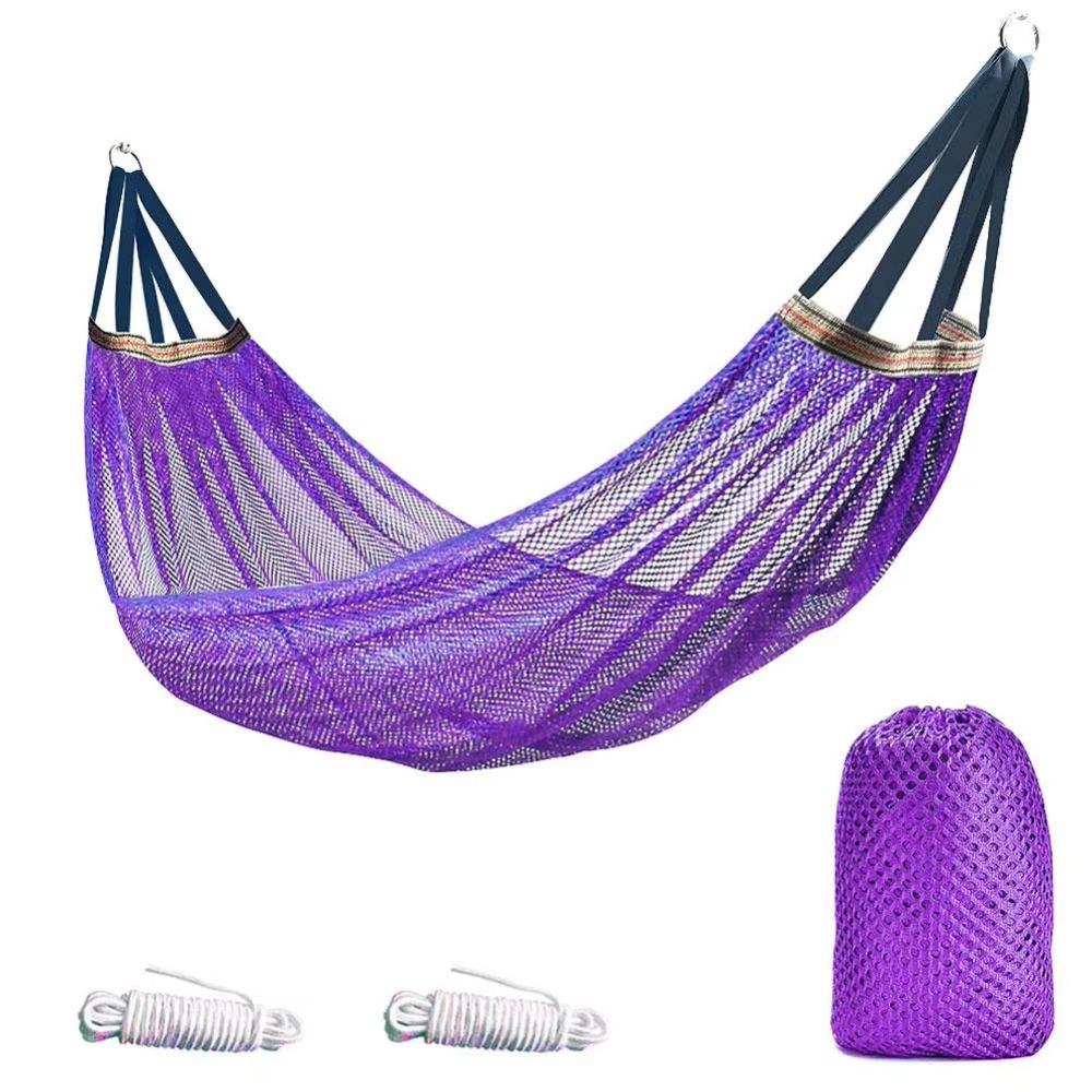 Крутая подвесная кровать из ледяного шелка, портативные уличные качели для кемпинга, простой сетчатый гамак, балкон