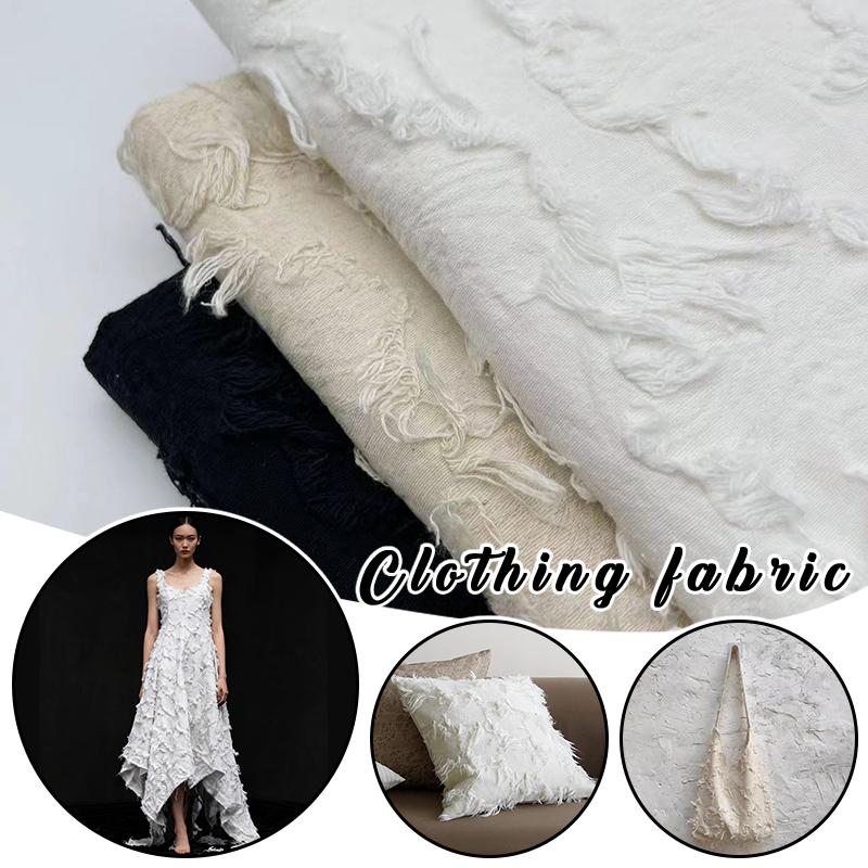 100X150Cm Flower Tassel Cotton Linen Fabric DIY Creative Shirt Jacket Pants Clothing Design Sewing Material Clothing Supplies