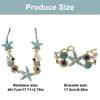 Fashion Marine Jewelry Starfish Pendant Necklace Shell Pearls Bracelet Alloy Texture Suitable for Women Beach Outfits