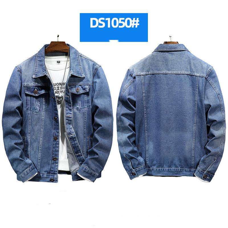 Men's Ripped Jacket Windproof Jacket Washed Denim Jacket Plus Size Denim Jacket