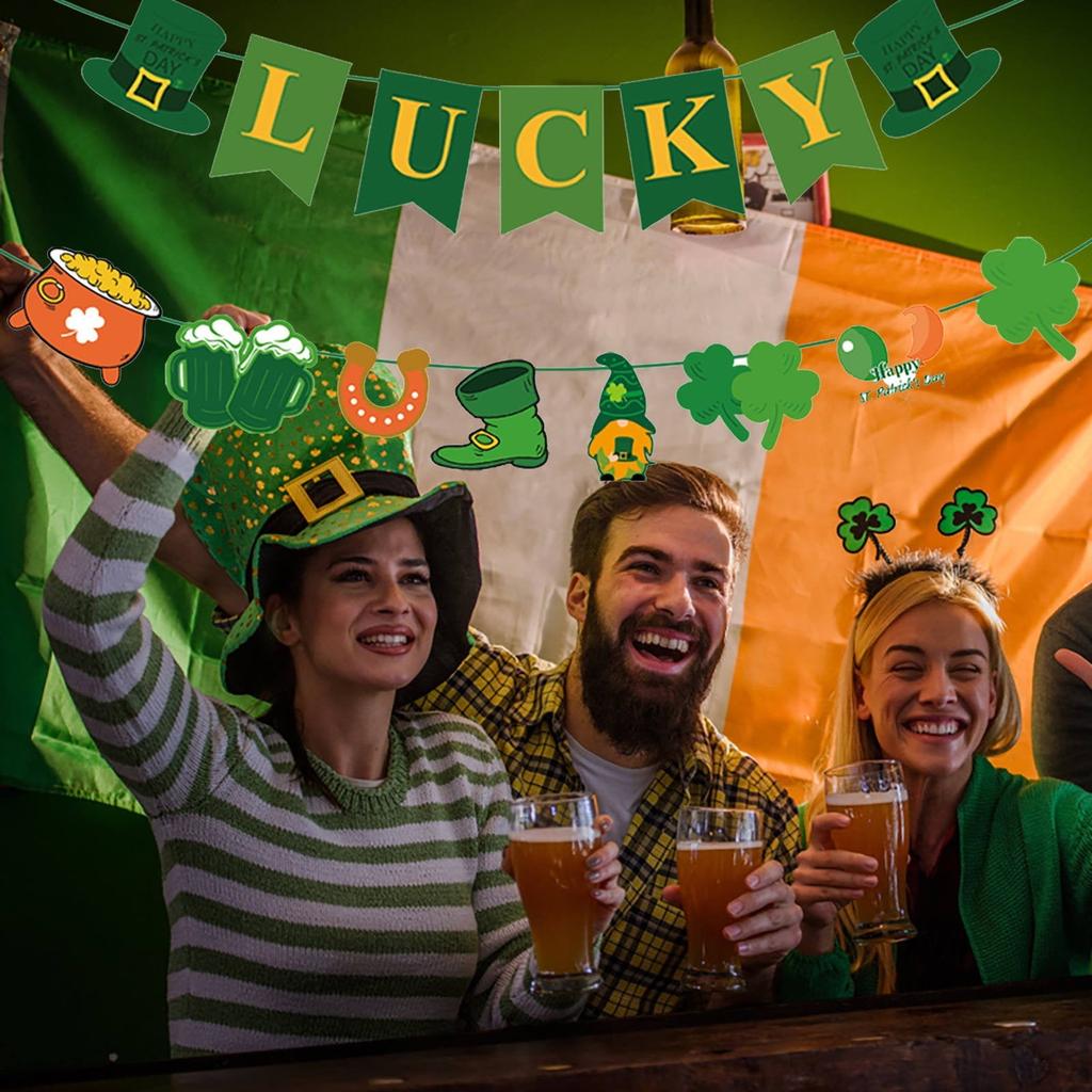 St Patricks Day Party Supplies St. Patricks Day Decorations Felts Ornament Garland Banner Flag Irish Party Hanging Decoration St Patrick's Day Party