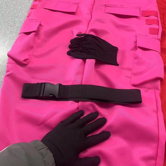 1 Set Jumpsuit with Belt And Gloves for Adults And Children Loose Pockets Zipper Closure One-piece Outfit Cartoon Cosplay Costume