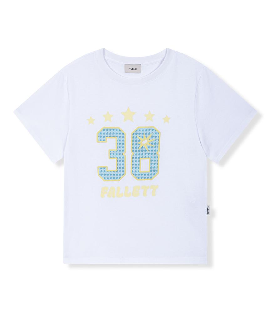 FALLETT Number 38 White Short Sleeve T-Shirt