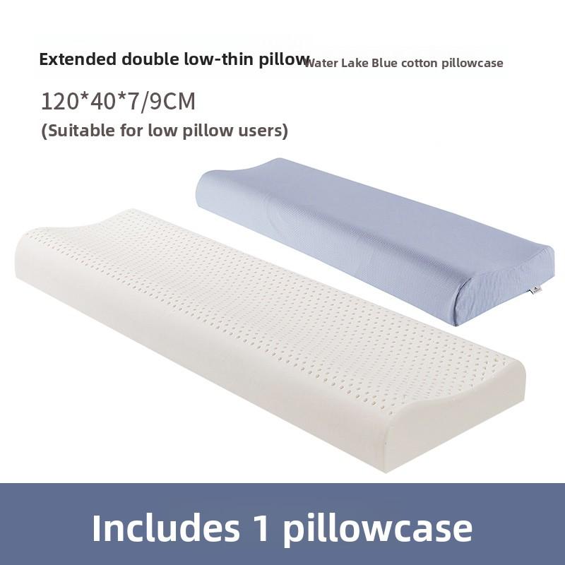 Natural Latex Long Pillow Double Size Extended Children Couples Massage Neck Support Bedding Accessories Soft Hard Adjustable
