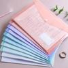 File Bag Morandi Colored Transparent Plastic Waterproof Large Capacity Button Test Paper Business Transparent File Bag 5/10pcs