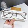 Stylish Half Frame Myopia Glasses Metal Trend Fashion Anti-Blue Light Near Sight Eyewear Women Short-Sighted Eyeglasses