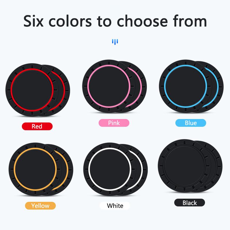 2PC Leather Interior Car Anti Slip Mat Coaster Car Water Cup Slot Accessory for Rolls-Royce Cullinan Phantom Ghost Wraith Dawn