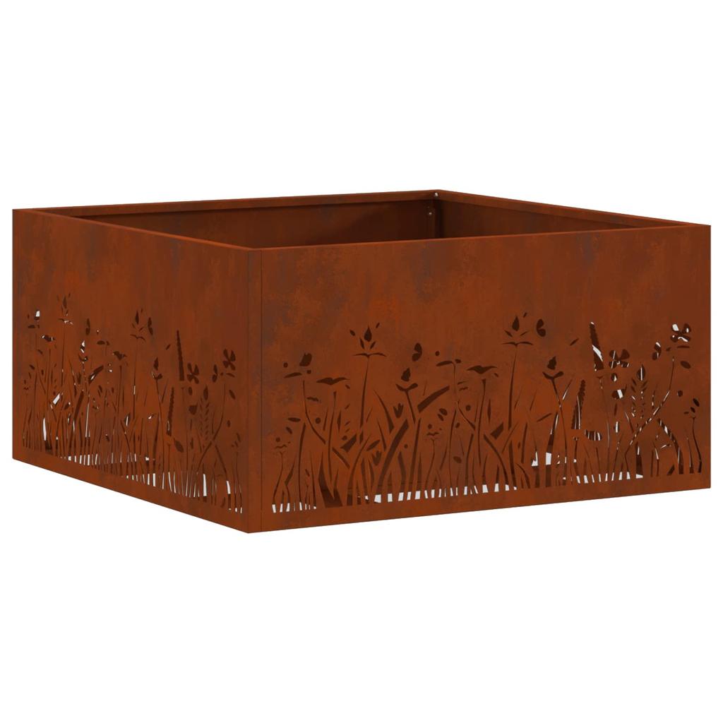 Fire Pit Brown 60 x 60 x 30 cm Weatherproof Steel
