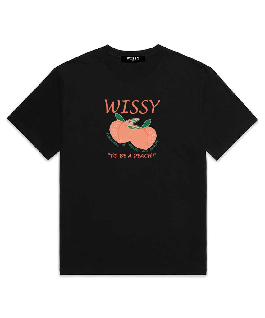Футболка с коротким рукавом и логотипом Wissi Peach (Ws008) черный
