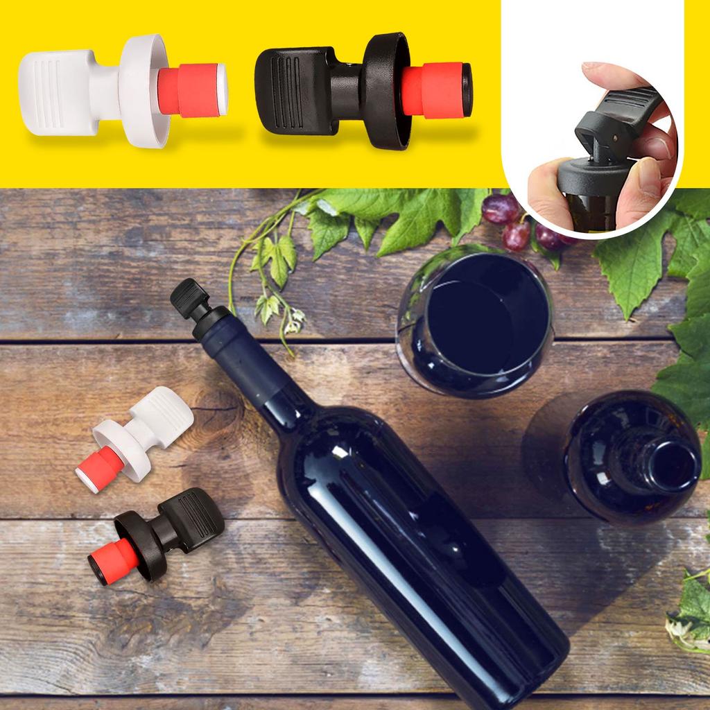 Manually Press Down The Bottle Stopper And Vacuum Wine Stopper