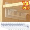 14 шт. Прозрачные акриловые полкодержатели - Самоклеящаяся крепежная фурнитура без сверления для кухонных шкафов, книжных полок и организации дома