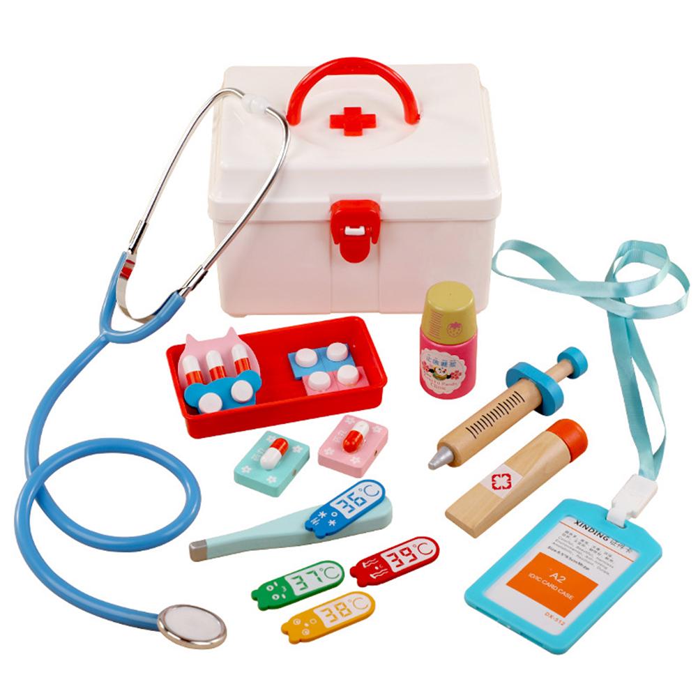 Pretend Play Toy 13 Pieces/Set Of Wooden Pretend To Act As Doctor's Medical Kit Tool Education Toys For Children
