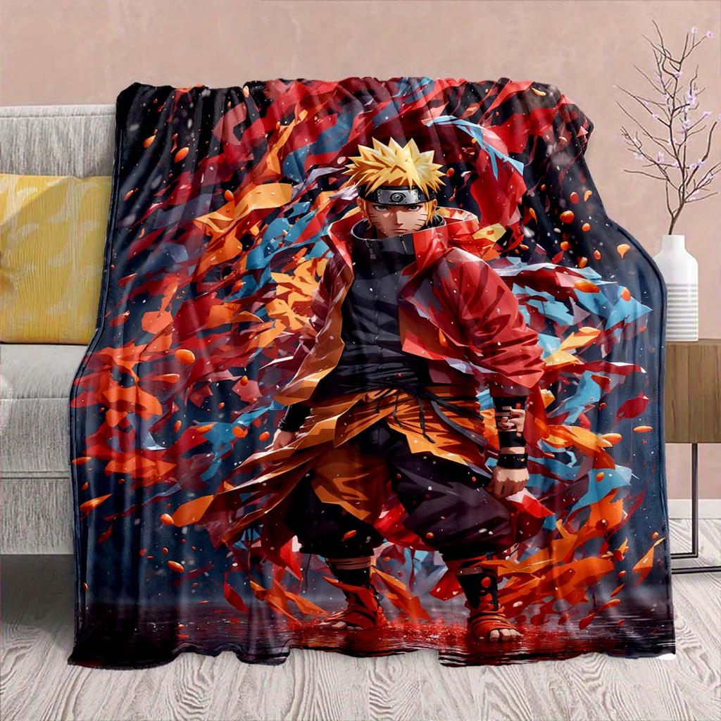 Naruto Anime Flannel Blanket - Soft Warm Perfect for Sofa, Bedding Camping Travel Office Home Decor -QJY