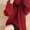 Knitted Pullover Long Sleeve Korean Loose Solid Color Versatile Top Fashion Simplicity