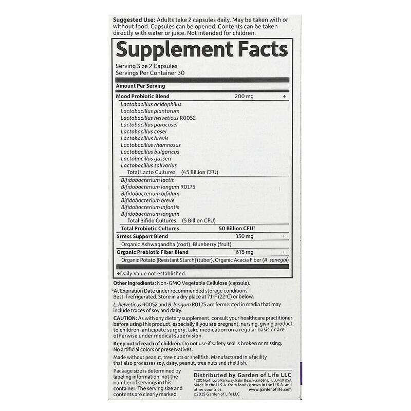 Dr. Formulated Probiotics, Mood+, 50 Billion, 60 Vegetarian Capsules