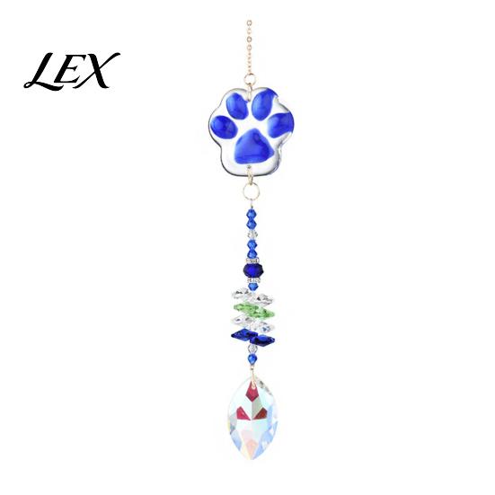 Crystal Rainbow Reflector Cat Paw Wind Chimes, Suncatchers for Windows Hanging, Water Drop Pendant Prism Maker Indoor Outdoor Home Garden Decor Cute