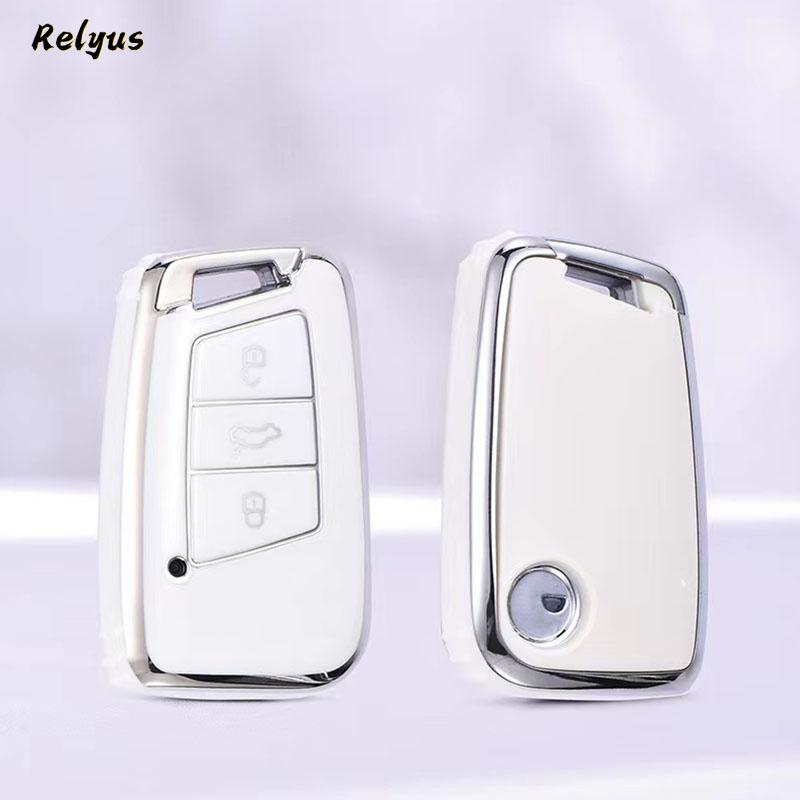 Подходит для Vw Volkswagen Magotan Magotan Gte Passat B6 B7 B8 Cc Arteon Подходит для Skoda Fabia Superb A7 Kodiaq Автомобильный ТПУ Чехол-Крышка для Брелока Дистанционного Управления