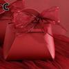 1PC Small Ribbon Bow Candy Bag Handbag Shape With Hand PU Leather Gift Box Creative