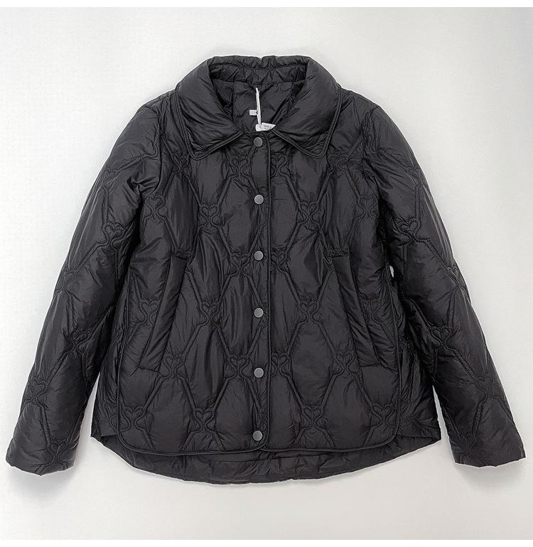 TikTok light down jacket women's lapel short small fashion casual diamond duck down warm jacket