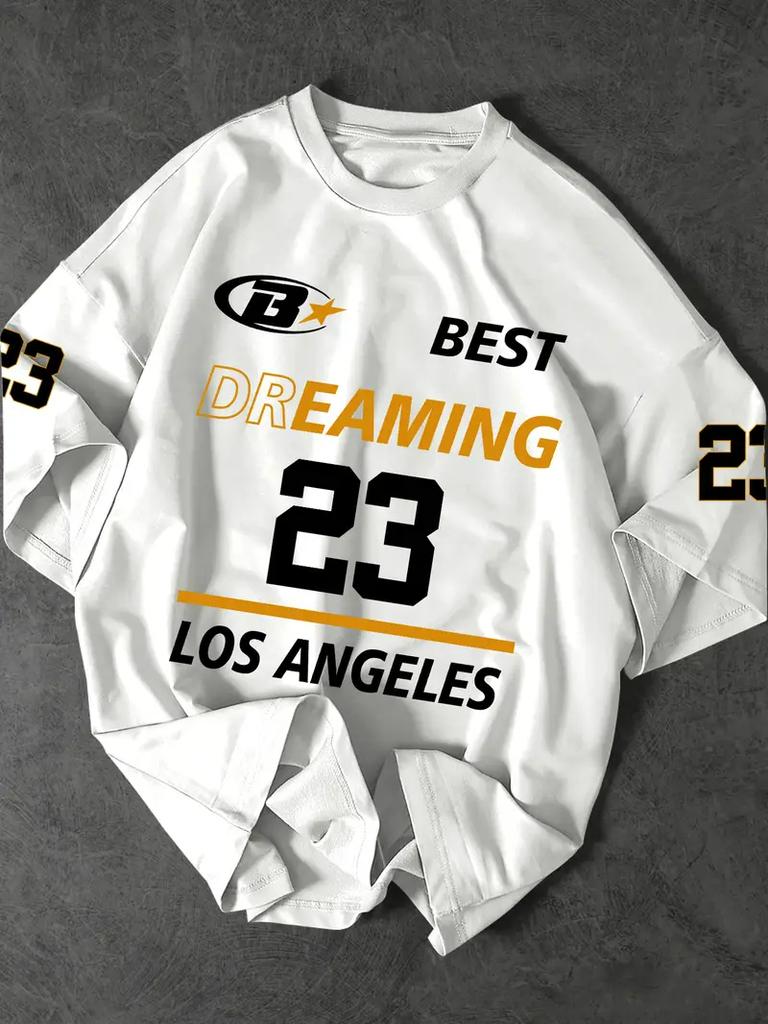 Мужская спортивная майка Лос-Анджелес 23 принт футболка с коротким рукавом летняя графическая бейсбольная майка больших размеров женская спортивная футболка