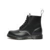 Leather Color-Blocked Glossy Short Boots Women Boots Black 27303001