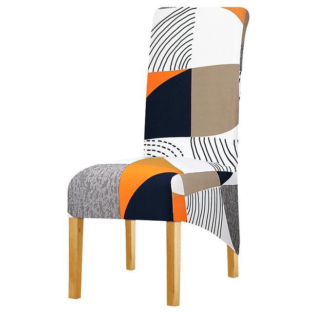 Чехол для стула большого размера с принтом, чехлы на длинные спинки, чехлы для стульев для обеденного стола, для дома, ресторана, отеля, вечеринки, свадьбы, банкета