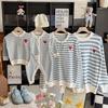 Spring & Autumn Family Sweater Set: Fashionable Knit Outfits for Baby, Mother-Son, or Mother-Daughter