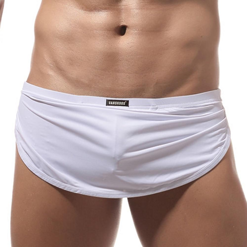 Mens Home Pant Casual Shorts With Penis Pouch Thong Elastic Trunks Underwear