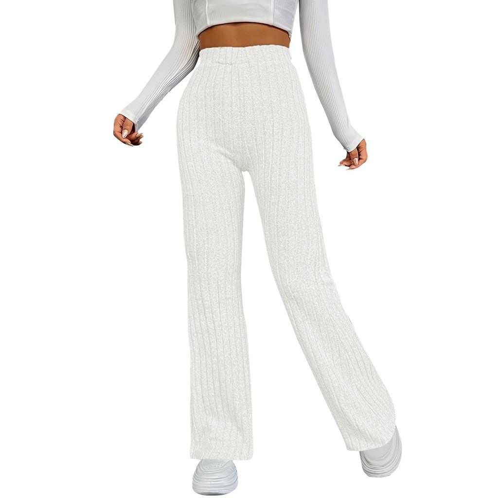 Women's Fashion Casual Solid Color Micro Flared High Waisted Pants Slim Fit Autumn And Winter Women's Clothing Pants