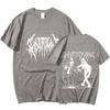 Men Double Sided Print T-shirt Fashion Hip Hop Metal Gothic Rock T Shirt Oversized Loose Streetwear