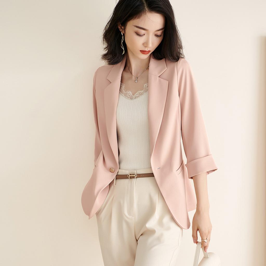 Новый весенне-летний стиль, интеллектуальный и элегантный, на одной пуговице, облегающий и гладкий пиджак для женщин