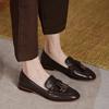 Retro British Style Square Head Women's Shoes Summer Tassel Comfortable Single Shoes Women Brown Shoes