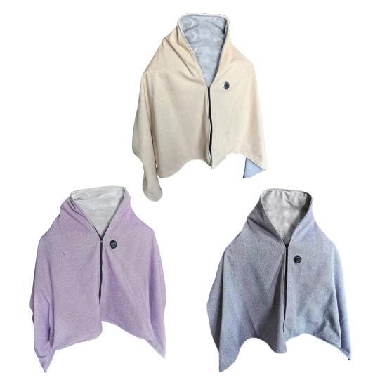Electric Heated Shawl Blanket Adjustable Temperature Control Rapid Heating Technology Zipper Design USB Heated Blanket Shawl
